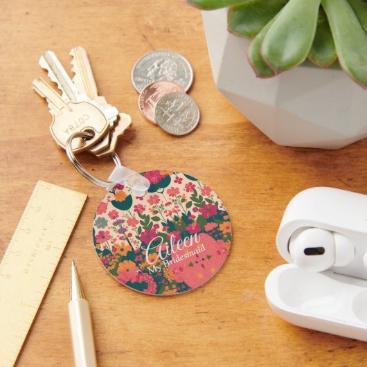 Bruiloft Gepersonaliseerd bruidsmeisje Sleutelhanger (Bureau)