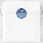 Bruiloft gepersonaliseerd monogram ronde sticker (Tas)