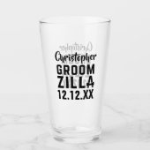 Bruiloft Geschenk Bruidegom Funny Groomzilla Glas  (Voorkant)