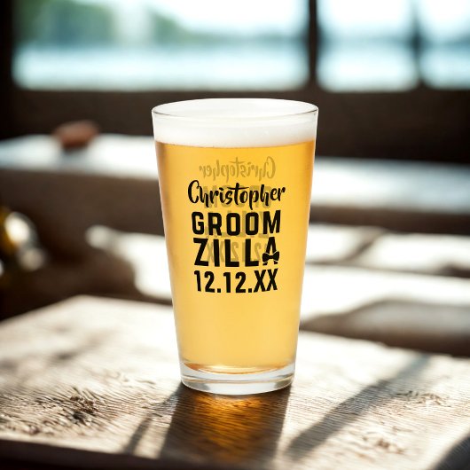 Bruiloft Geschenk Bruidegom Funny Groomzilla Glas 