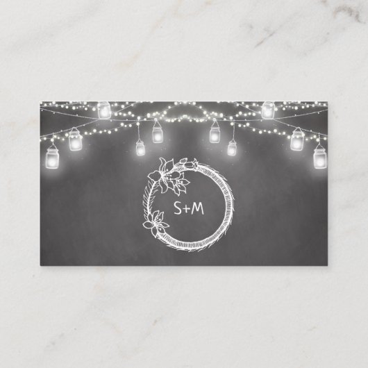 Bruiloft Gift Registry Black Mason Jar Informatiekaartje (Achterkant)