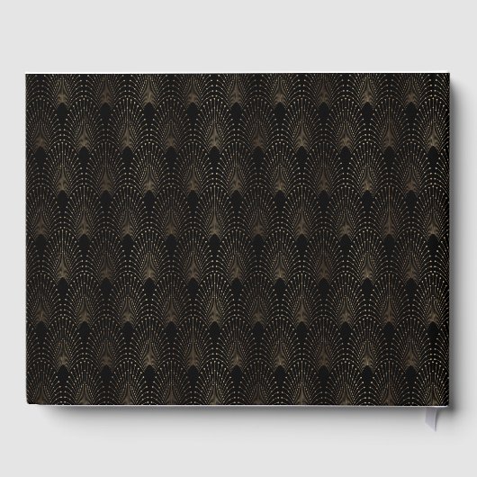 Bruiloft | Glam Art Deco Black Gatsby 1920s stijl Gastenboek (Achterkant)