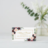 Bruiloft Goud Bourgogne Blauw Register Invoegen Ka Informatiekaartje (Staand voorkant)