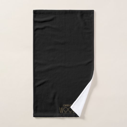 Bruiloft Goud Monogram Passen getrouwd Zwart Bad Handdoek (Handdoek)