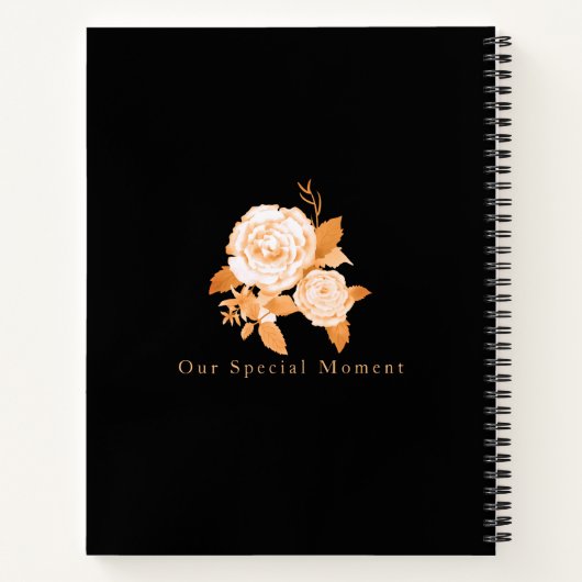 Bruiloft Goud Roos Zwart Bruiloft Foto Gastenlijst Notitieboek (Achterkant)