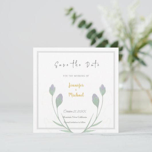 Bruiloft Gouden Kleur Kalligrafie Script Save the  (Staand voorkant)