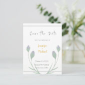Bruiloft Gouden Kleur Kalligrafie Script Save the  Briefkaart (Staand voorkant)