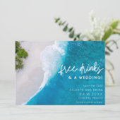 Bruiloft Gratis Dranken Foto Save the Date (Staand voorkant)