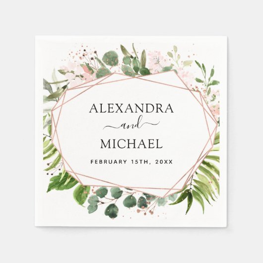 Bruiloft groen Eucalyptus Botanical Servet (Voorkant)