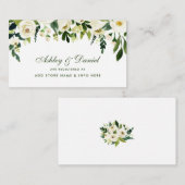 Bruiloft Groene Bloemen Register Invoegen Kaart (Voorkant / Achterkant)