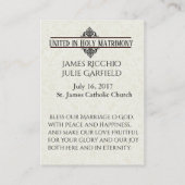 Bruiloft gunst bruid bruidegom katholieke heilige  visitekaartje (Achterkant)