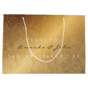 Bruiloft gunst dank u Jubileum Gold Grungy Large Cadeauzakje