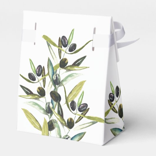 Bruiloft gunst dozen olijftak groen bedankdoosjes (Achterkant)
