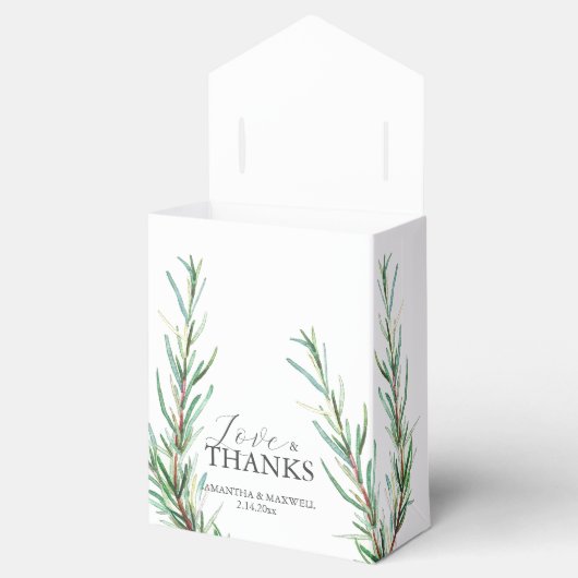 Bruiloft gunst dozen rozemarijn groen bedankdoosjes (Geopend)