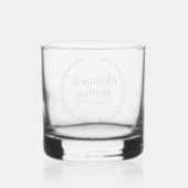 Bruiloft gunst Elegante krans bladeren groen Whisky Glas (Achterkant)