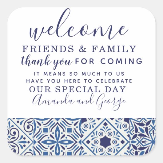 Bruiloft gunst gepersonaliseerd dank u Sticker (Voorkant)