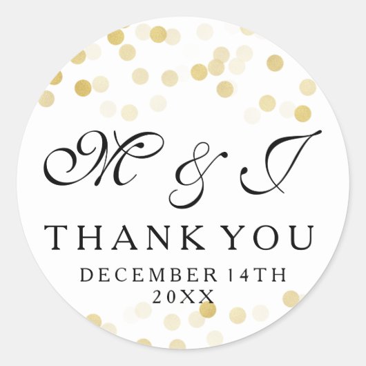 Bruiloft gunst Label Faux Gold Foil Glitter Lights (Voorkant)