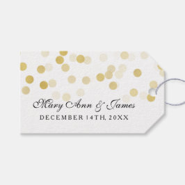 Bruiloft gunst Label Faux Gold Foil Glitter Lights Cadeaulabel