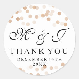 Bruiloft gunst Label Faux Koper Folie Glitter Ligh