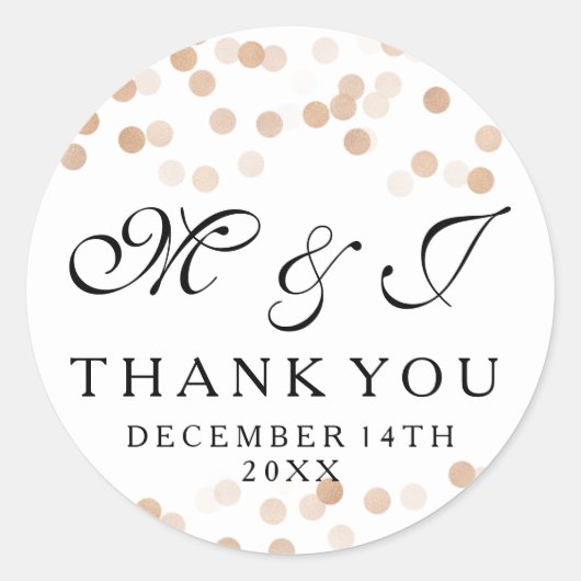 Bruiloft gunst Label Faux Koper Folie Glitter Ligh (Voorkant)