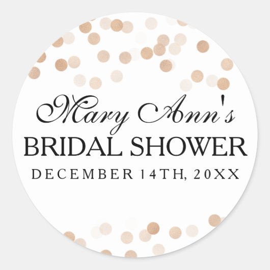 Bruiloft gunst Label Faux Koper Folie Glitter Ligh (Voorkant)