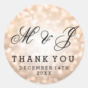 Bruiloft gunst Label Koper Glitter Lights