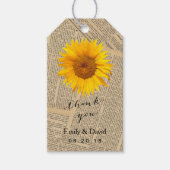 Bruiloft gunst Label |  krant Zonnebloem Cadeaulabel (Voorkant)