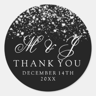 Bruiloft gunst Label Silver Midnight Glam