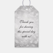 Bruiloft gunst Label Silver Winter Wonderland Cadeaulabel (Achterkant)