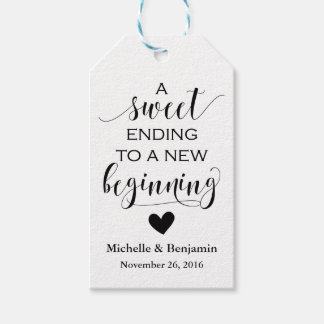 Bruiloft gunst Label - Sweet Ending Nieuw Begin Cadeaulabel