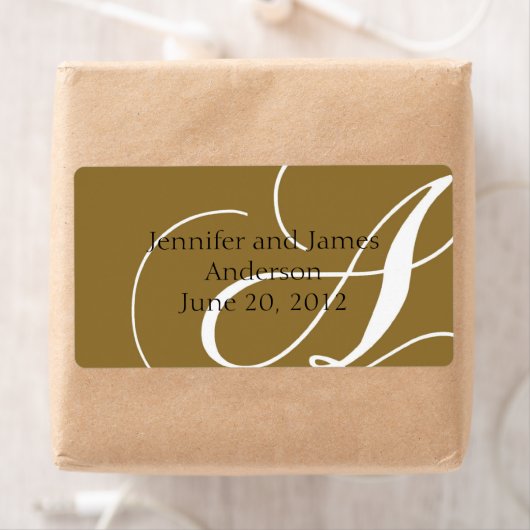 Bruiloft gunst labels goud monogram A (Insitu)
