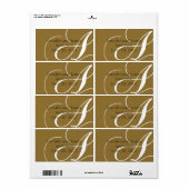 Bruiloft gunst labels goud monogram A (Full Sheet)