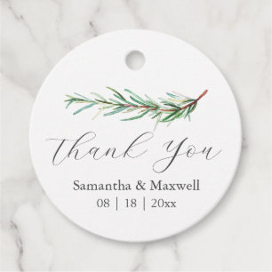 Bruiloft gunst Labels Waterverf Rosemary Branch