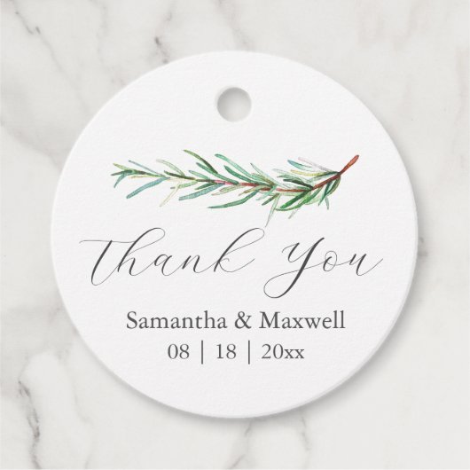Bruiloft gunst Labels Waterverf Rosemary Branch (Voorkant)