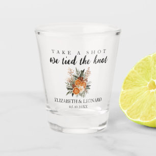 Bruiloft gunst neem een schot we bond de knoop shot glas