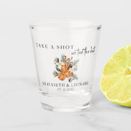 Bruiloft gunst neem een shot winter groen shot glas