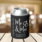 Bruiloft gunst nieuwe Mr. Mrs Black Blikjeskoeler