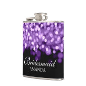 Bruiloft gunst Paarse lichten Heupfles (Links)