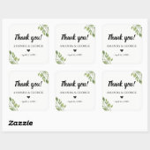 Bruiloft gunst sticker groen botanisch dank u (Vel)