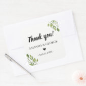 Bruiloft gunst sticker groen botanisch dank u (Envelop)