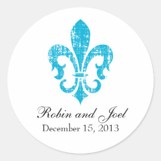 Bruiloft gunst Sticker | New Orleans | turkoois