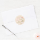 BRUILOFT GUNST STICKER roos goud Sweet ending (Envelop)