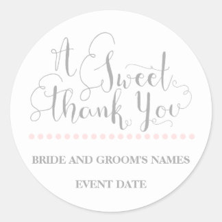BRUILOFT GUNST STICKER zin "A Sweet Thank You"