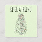 Bruiloft Haar Stylist Lime Groen Wavy Hair Bloemen Afsprakenkaartje (Voorkant)