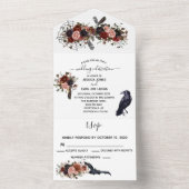 Bruiloft Halloween Herfst Bloem Boho Bloem All In One Uitnodiging (Binnen)