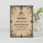 bruiloft Halloween  horror Gotisch Lijst plezier Kaart (Staand voorkant)