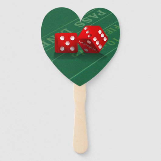 Bruiloft Hart Keepsake - Las Vegas Dice on Craps Handwaaier (Voorkant)