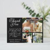 bruiloft Hartelijk dank 3 Fotoplattegrond Bedankkaart (Staand voorkant)