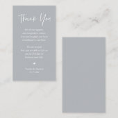 Bruiloft hartelijk dank, Pastel Chill Grey Informatiekaartje (Voorkant / Achterkant)