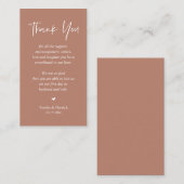 Bruiloft hartelijk dank, Terracotta Earthy Informatiekaartje (Voorkant / Achterkant)